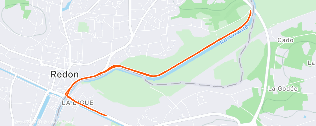 Map of the activity, Course à pied dans l'après-midi