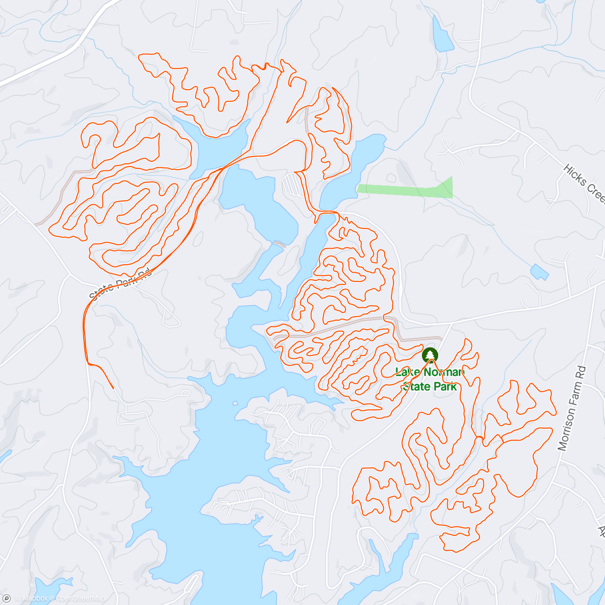Map of the activity, Almost all of Lake Norman with Nino