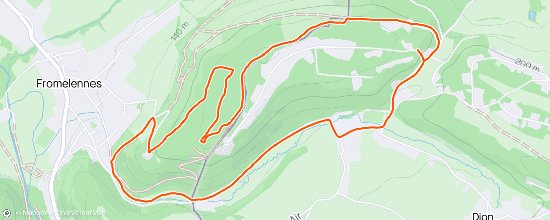 Map of the activity, Evening Run