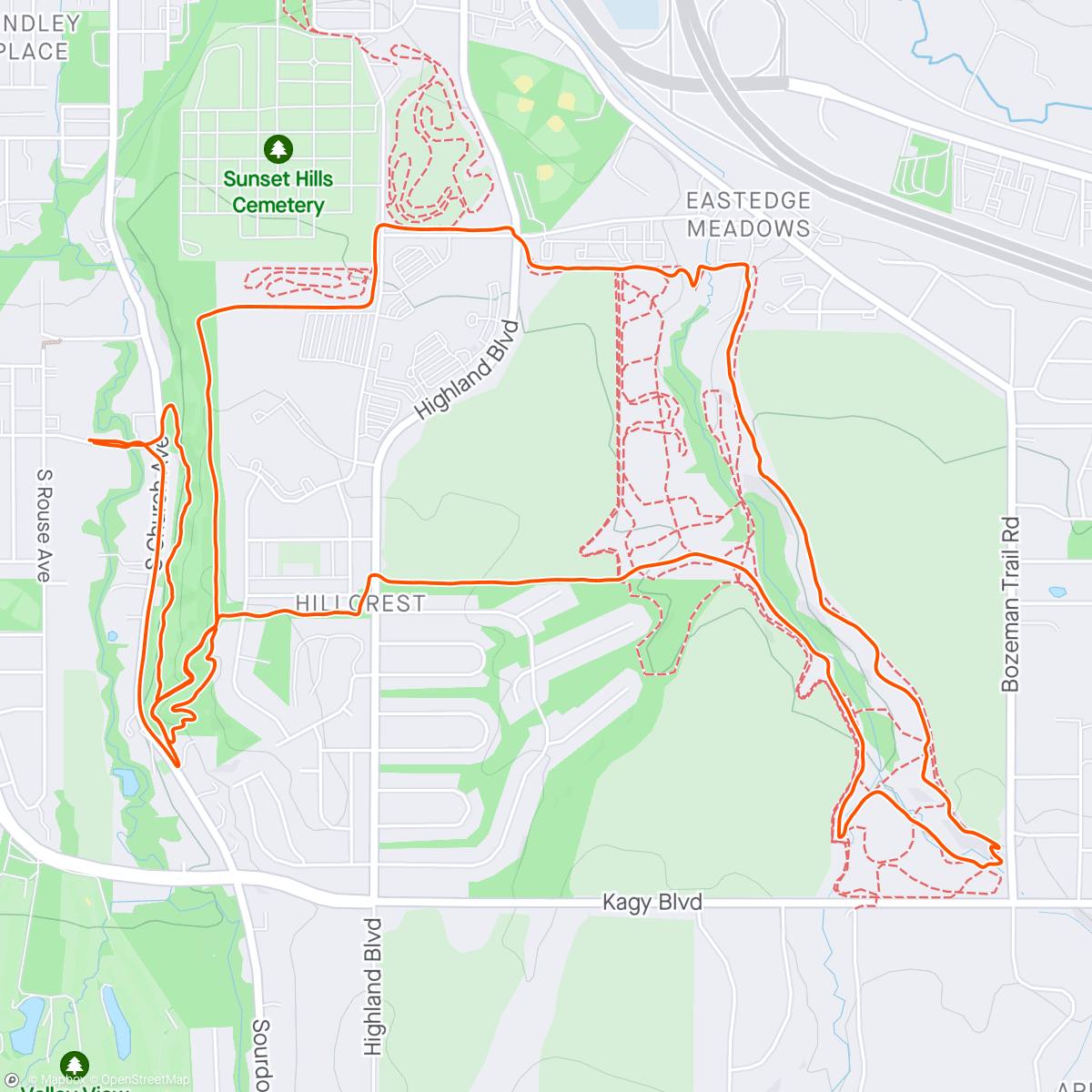 Map of the activity, Feels good to cruise on the mtb
