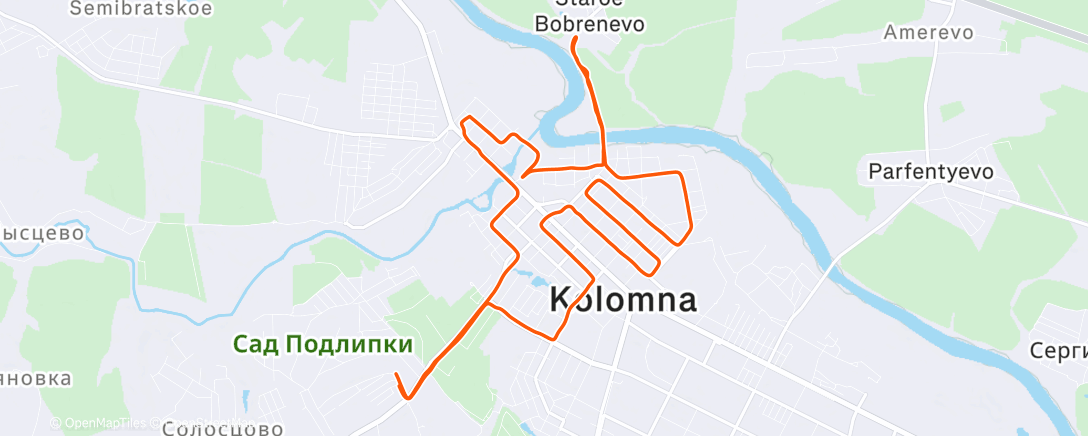 Map of the activity, Утренний забег