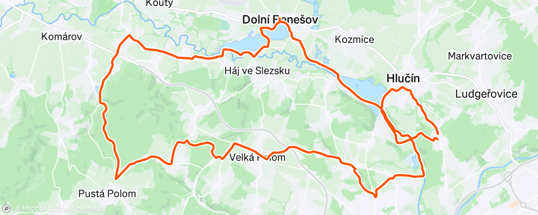 Map of the activity, GR s Karlosem na pivo