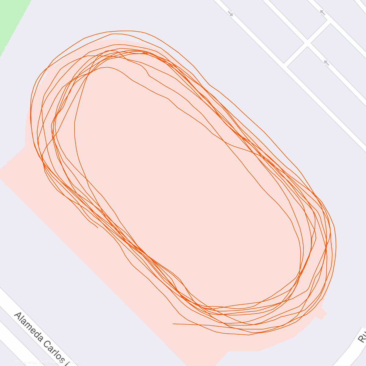 Map of the activity, Corrida