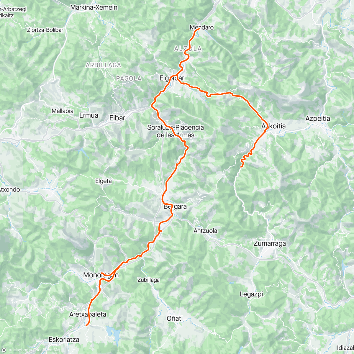 Mapa de la actividad (Vuelta ciclista a la hora del almuerzo)