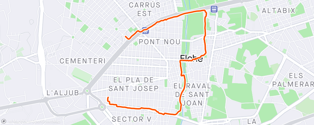 Map of the activity, paseo de domingo.