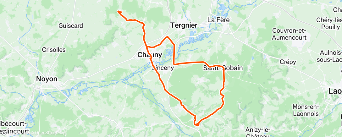 Mapa da atividade, Sortie vélo le midi