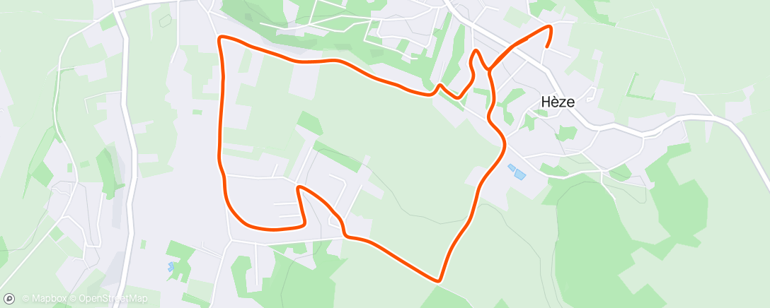 Carte de l'activité Jogging du Bw à l’Hèze à Grez-Doiceau
