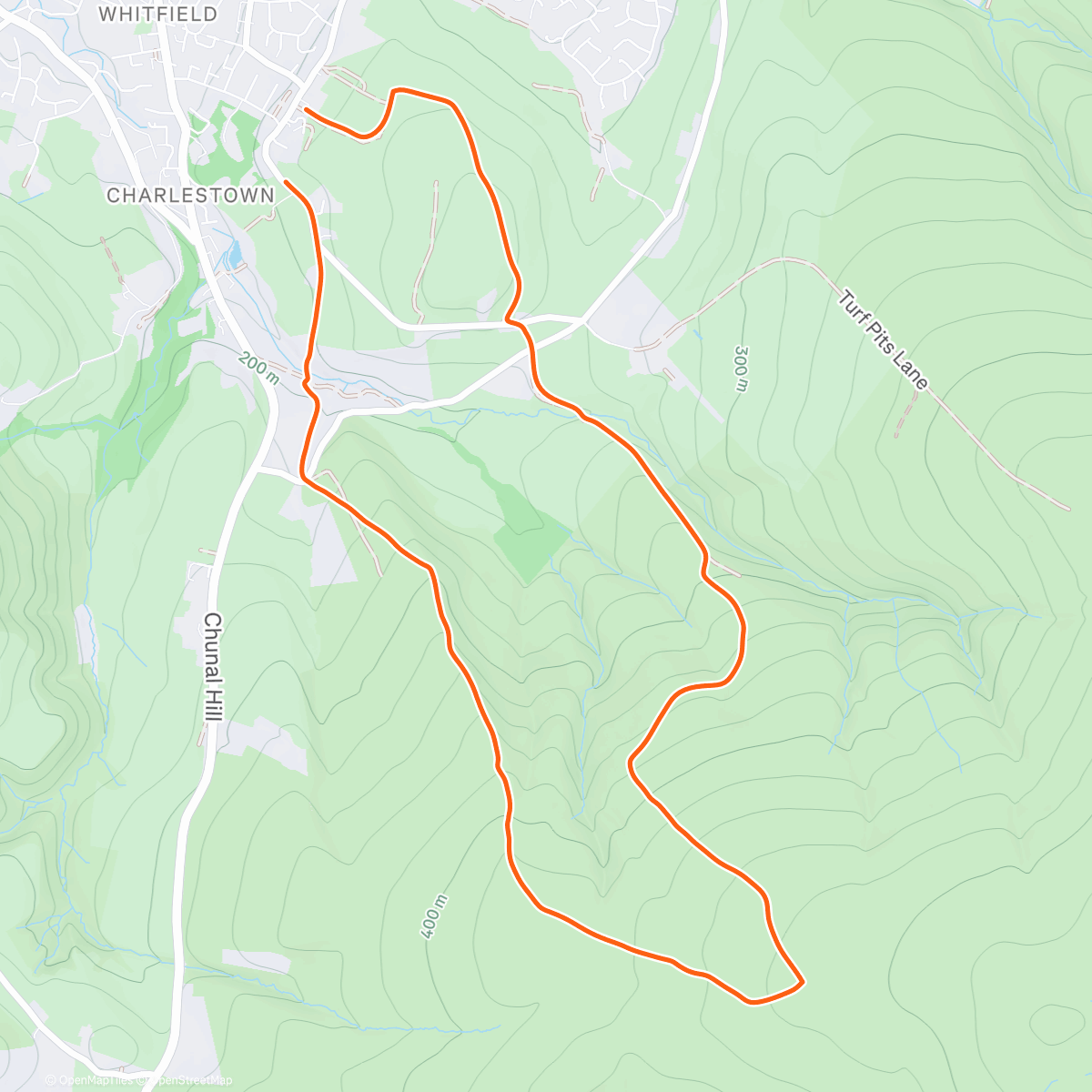 Map of the activity, Wormstones NYE fell race
