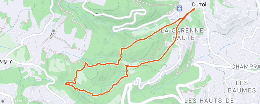 Mapa da atividade, Promenade au sec avec 🐶