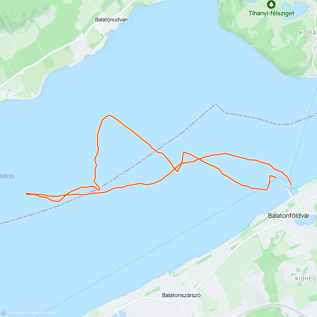 Map of the activity, Lunch Sail
