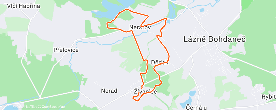 Map of the activity, Afternoon Run