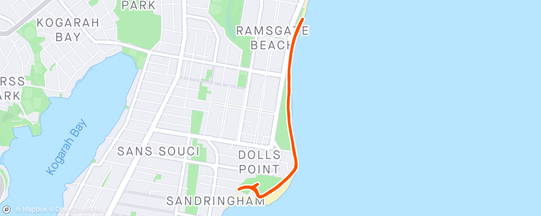 Map of the activity, parkrun 120.38 - at Dolls Point