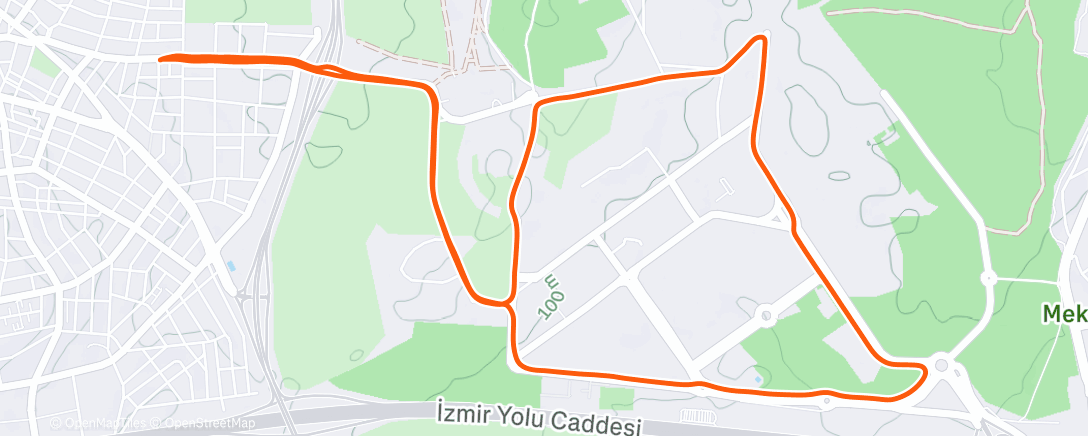 Map of the activity, Afternoon Run