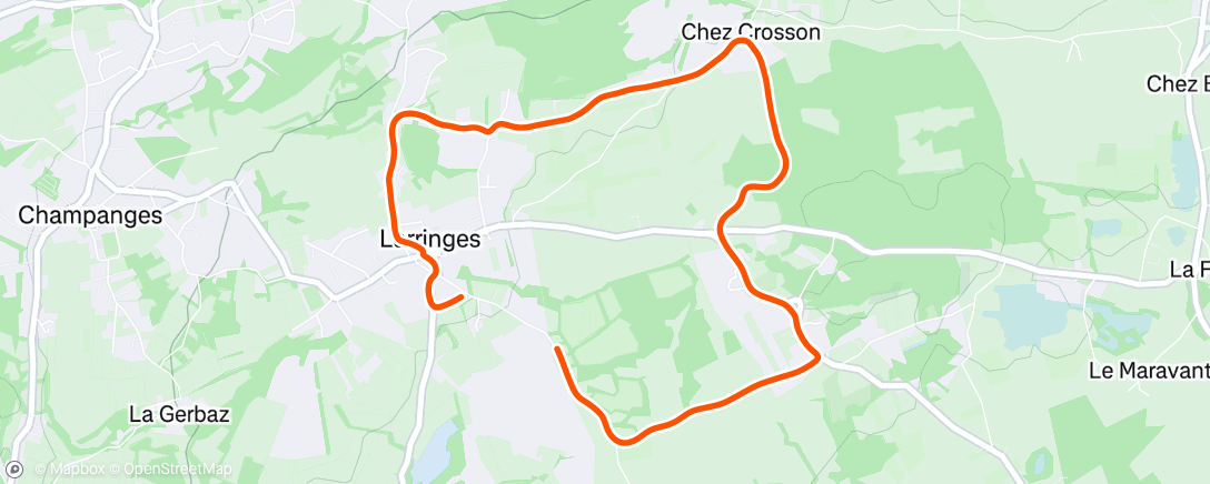 Map of the activity, Petit tour du soir....pas si frais malgré l'heure !
