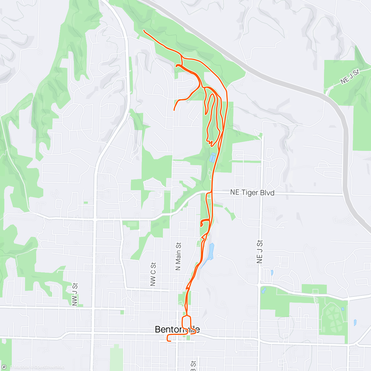 Map of the activity, Crystal Bridges trails