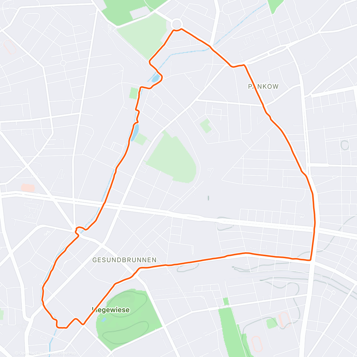 Map of the activity, 10K Pankow Loop Morning 🏃‍♂️ with Dan