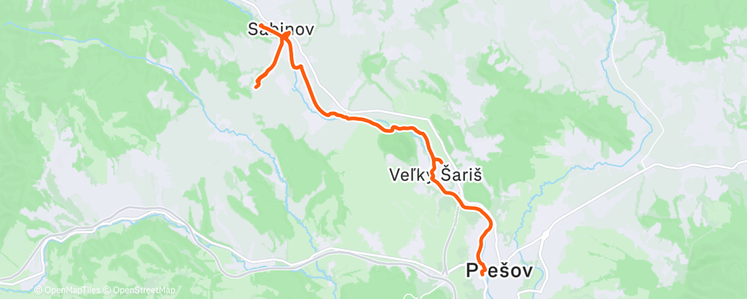 Map of the activity, Afternoon Ride