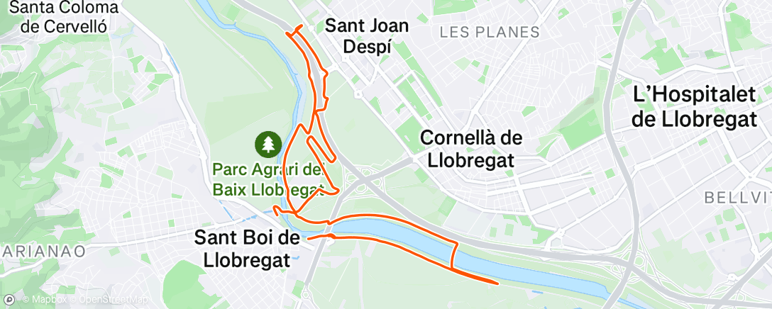 Map of the activity, Bicicleta por la mañana