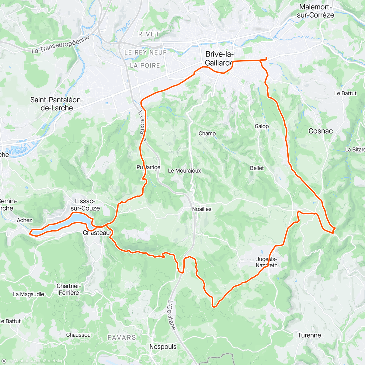 Map of the activity, Lac de Causse Gravel