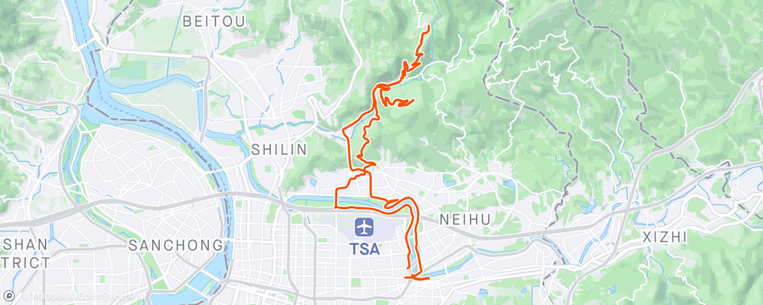 Map of the activity, 傍晚騎乘