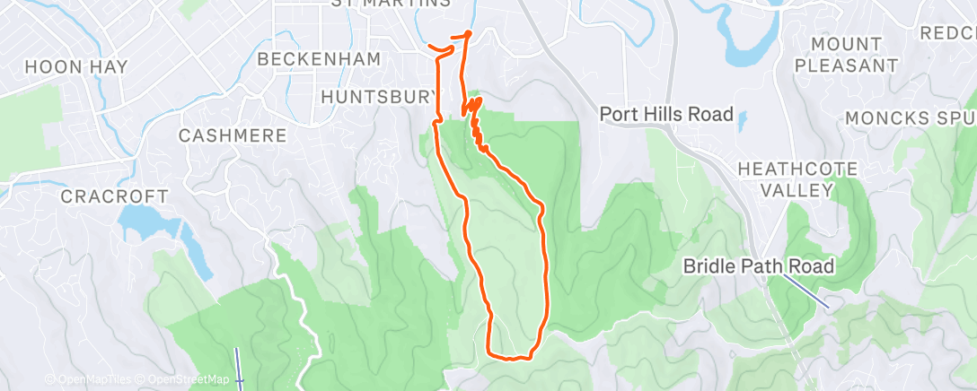 Map of the activity, Morning Trail Run