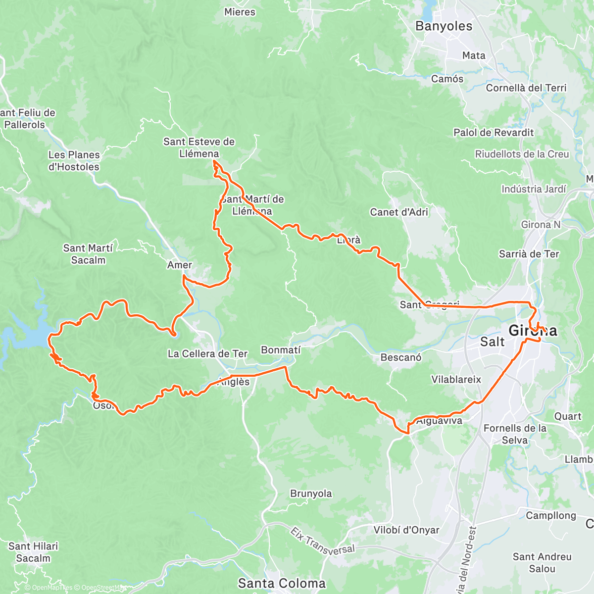 Map of the activity, Sortie vélo le matin
