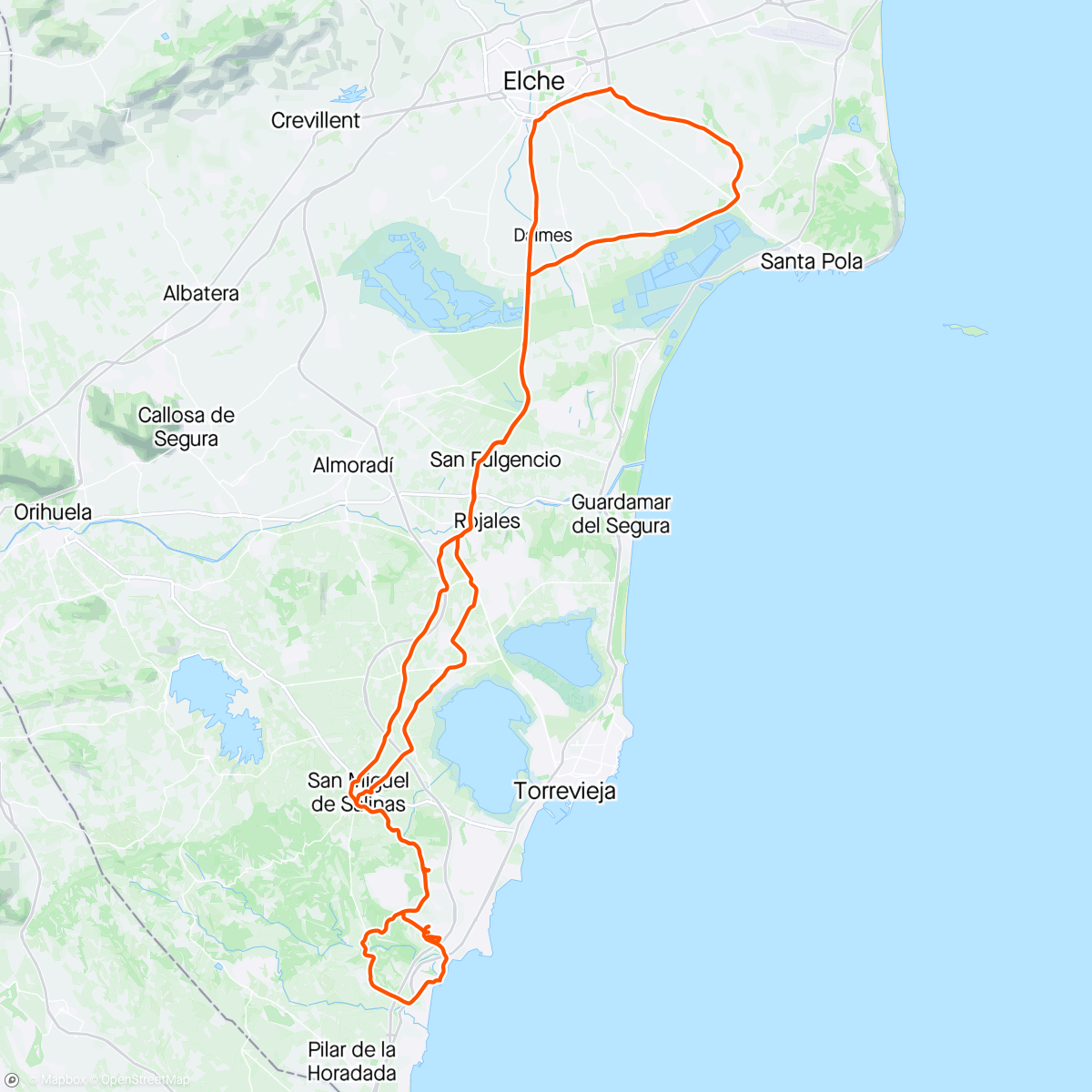 Map of the activity, GLZ  Ride🚴‍♀️🚴‍♀️🚴‍♀️🚴‍♀️🚴‍♀️💨☀️🏖️🇪🇸