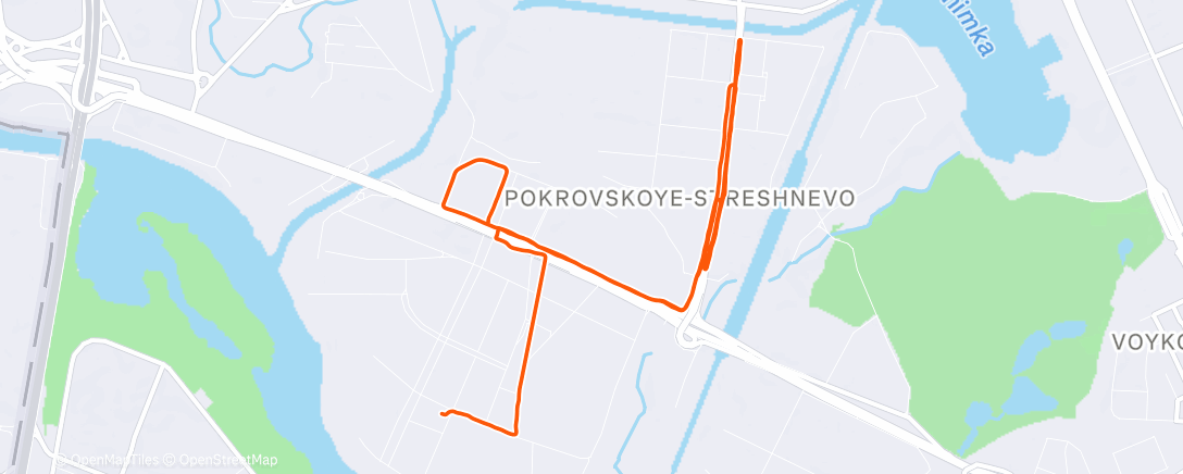 Map of the activity, Утренний забег