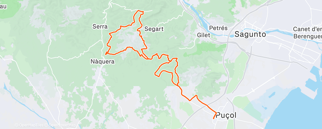 Map of the activity, Bicicleta de montaña matutina