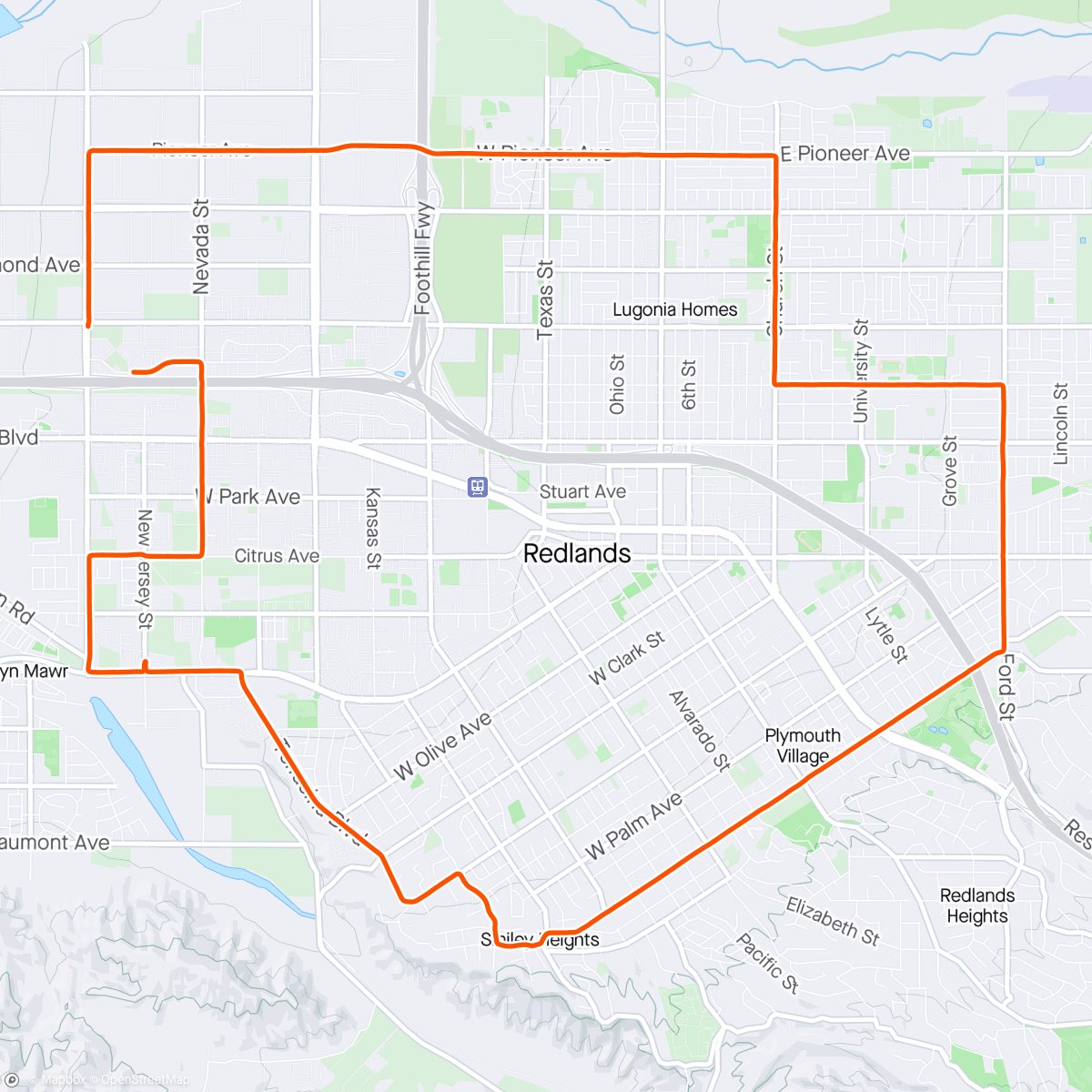 Map of the activity, Citrus Valley Physical Therapy and Wellness Center Ride