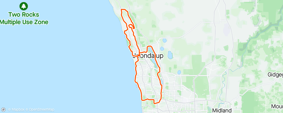 Map of the activity, Morning Ride Sunday