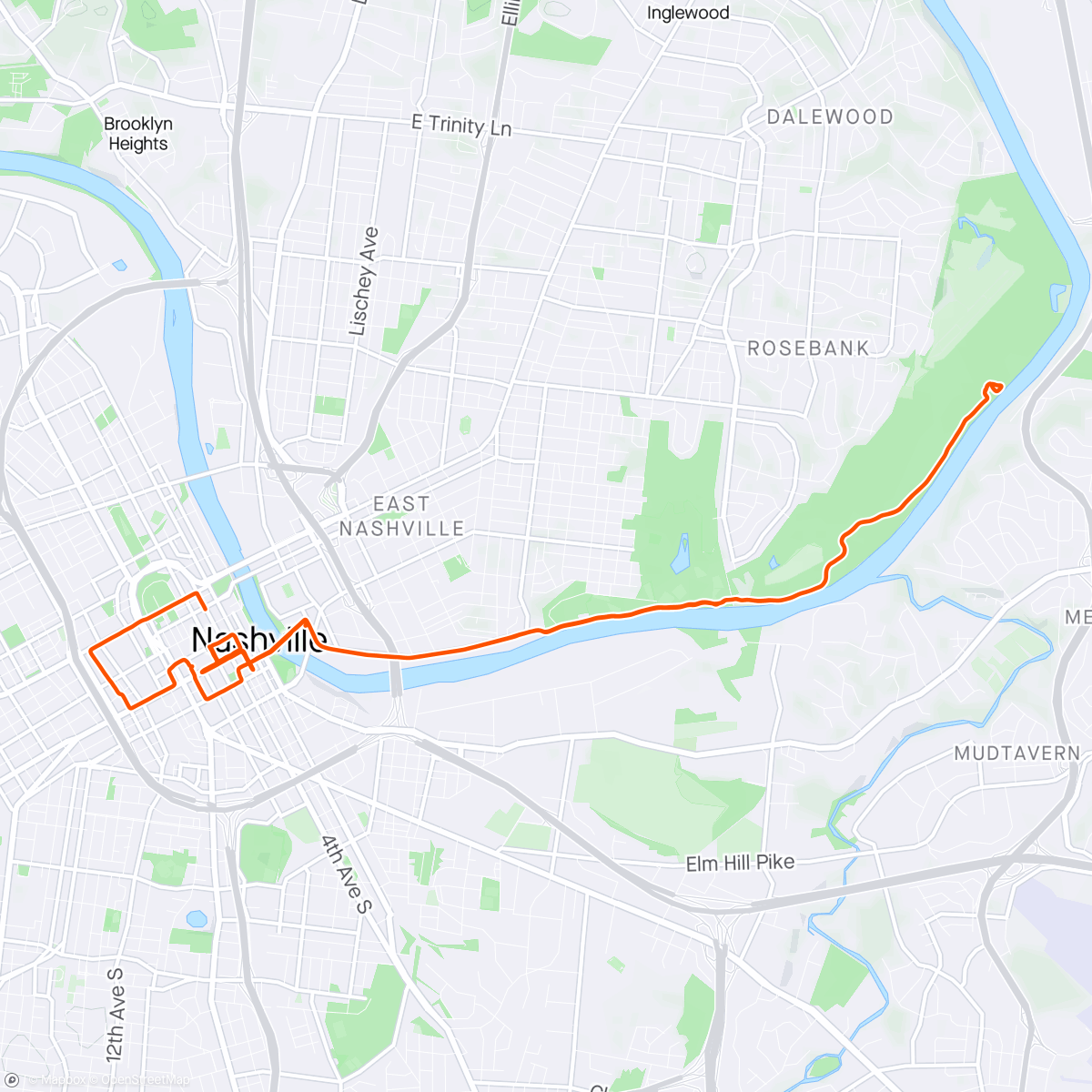 Map of the activity, Beautiful Morning Ride in Nashville 🚴‍♂️😍