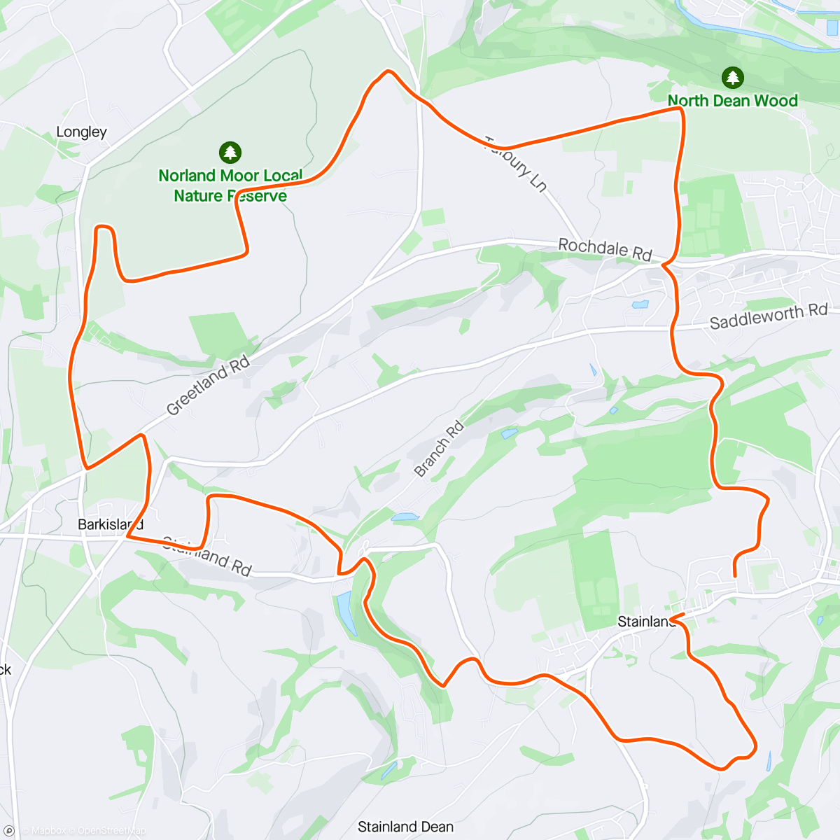 Map of the activity, Sunny Sunday trail run 😎