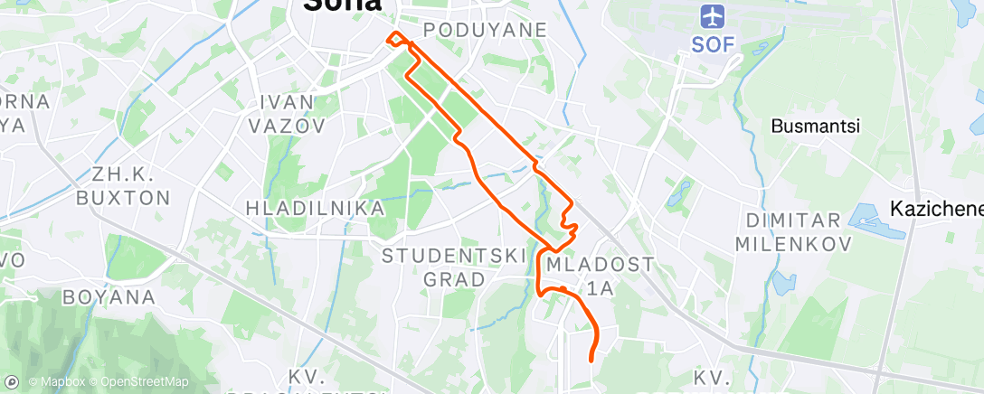 Map of the activity, Night Ride