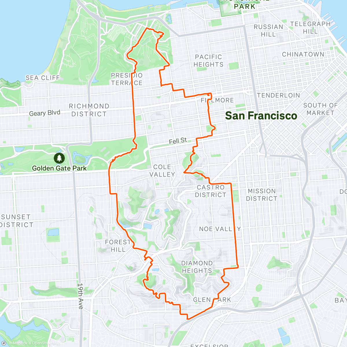 Map of the activity, Morning Hike