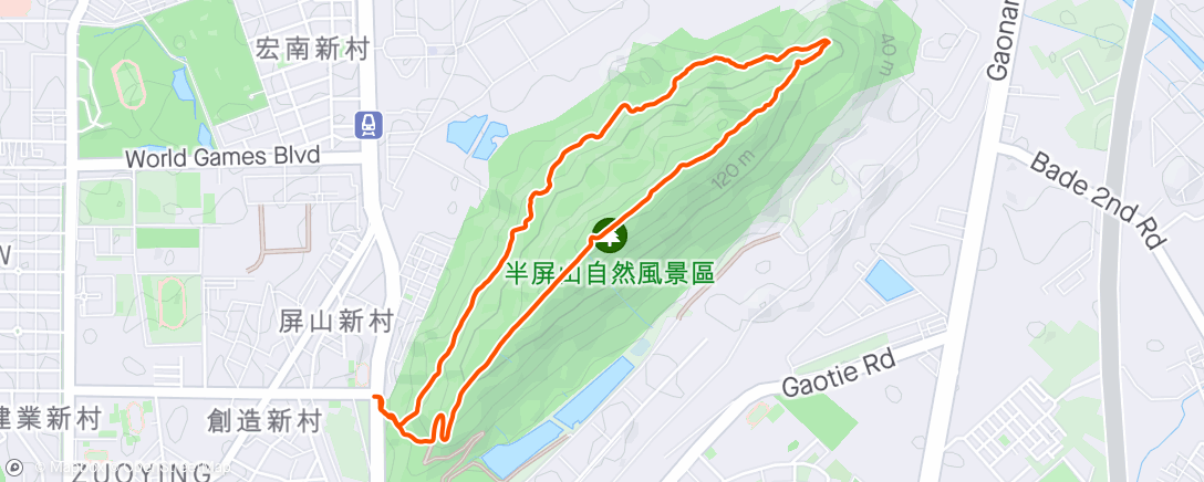 Map of the activity, 午後越野跑步