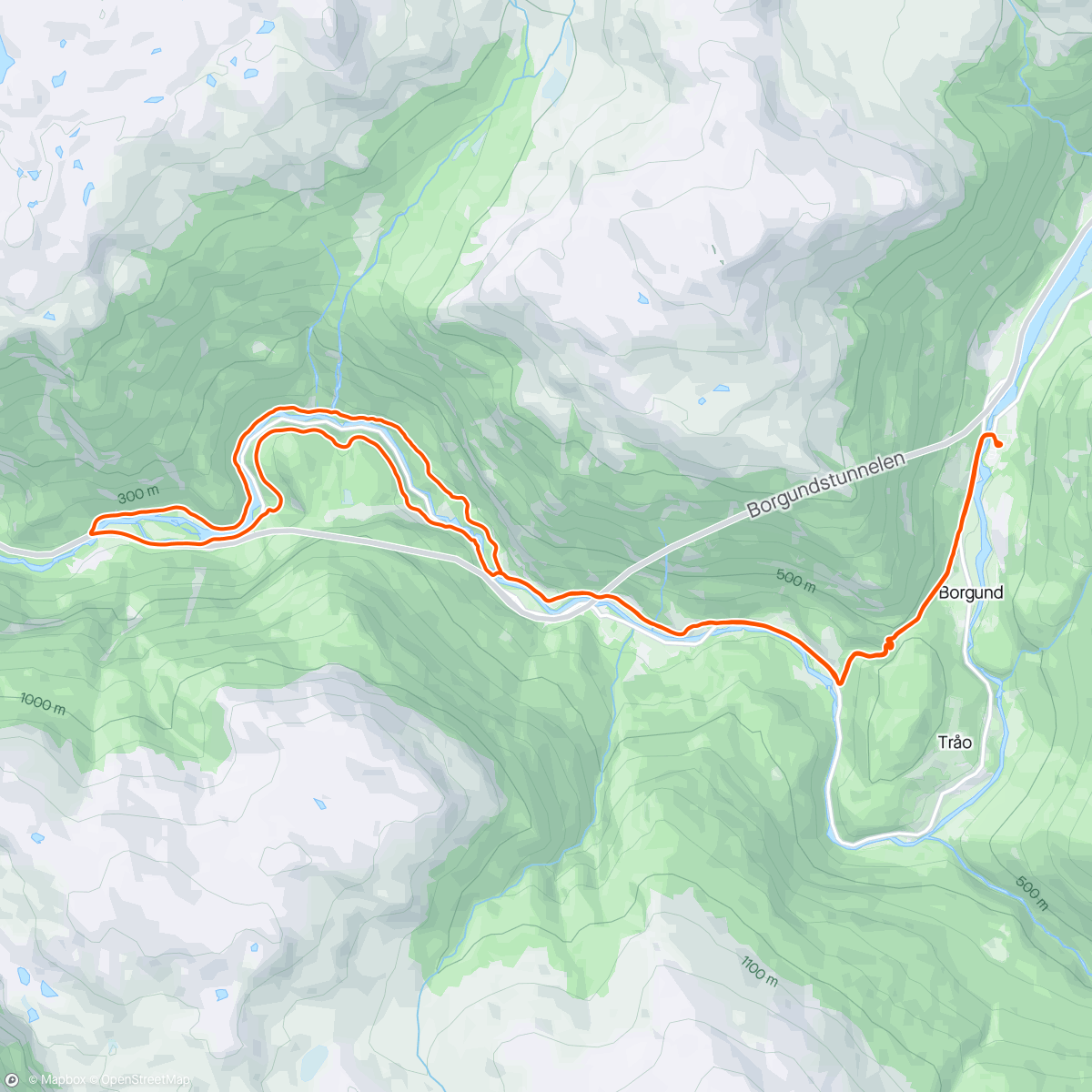 Map of the activity, Vindhella Husum Øygardsvegen Seltun Galdane