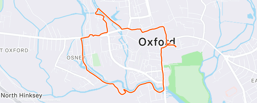 Map of the activity, Afternoon Run