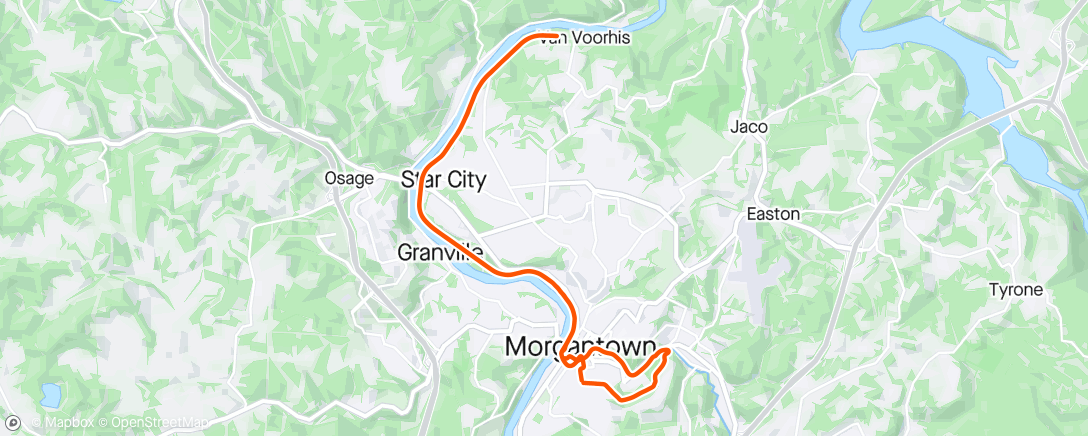 Map of the activity, Evening Ride