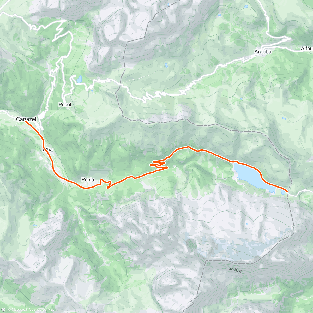 Map of the activity, ROUVY - PASSO FEDAIA from CANAZEI | ITALY