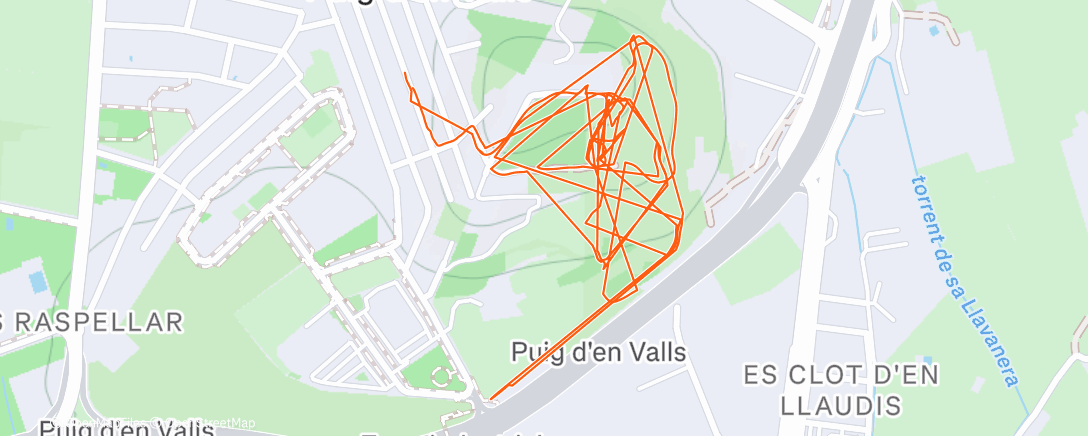 Map of the activity, Carrera de montaña vespertina