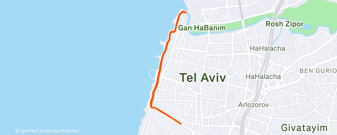 Map of the activity, Evening Run