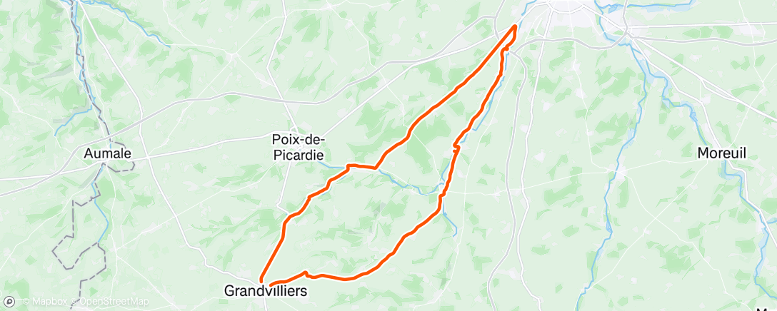 Map of the activity, Sortie vélo le matin