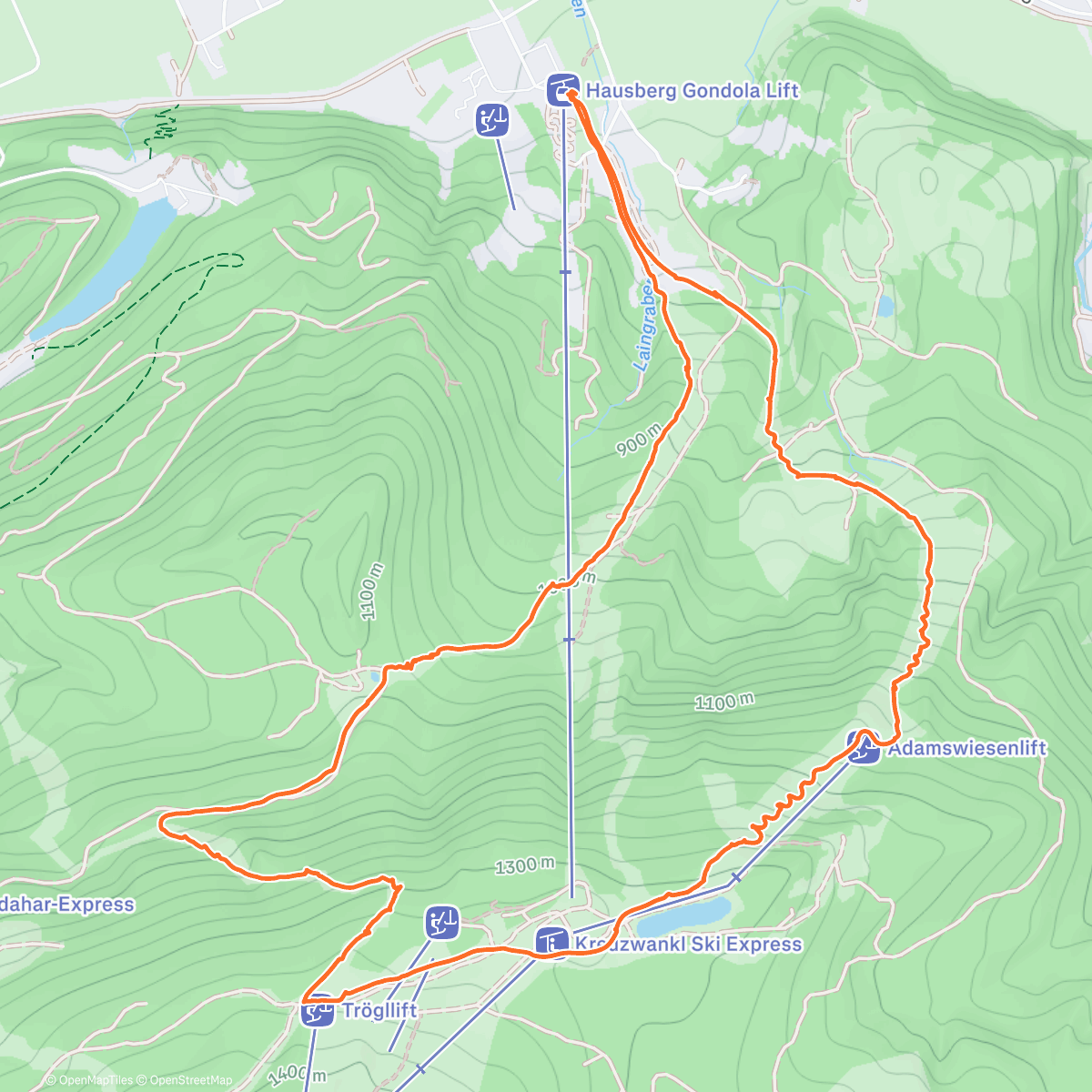 Map of the activity, Skitour am Morgen