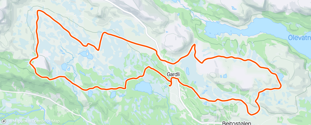 Map of the activity, Lunch Nordic Ski