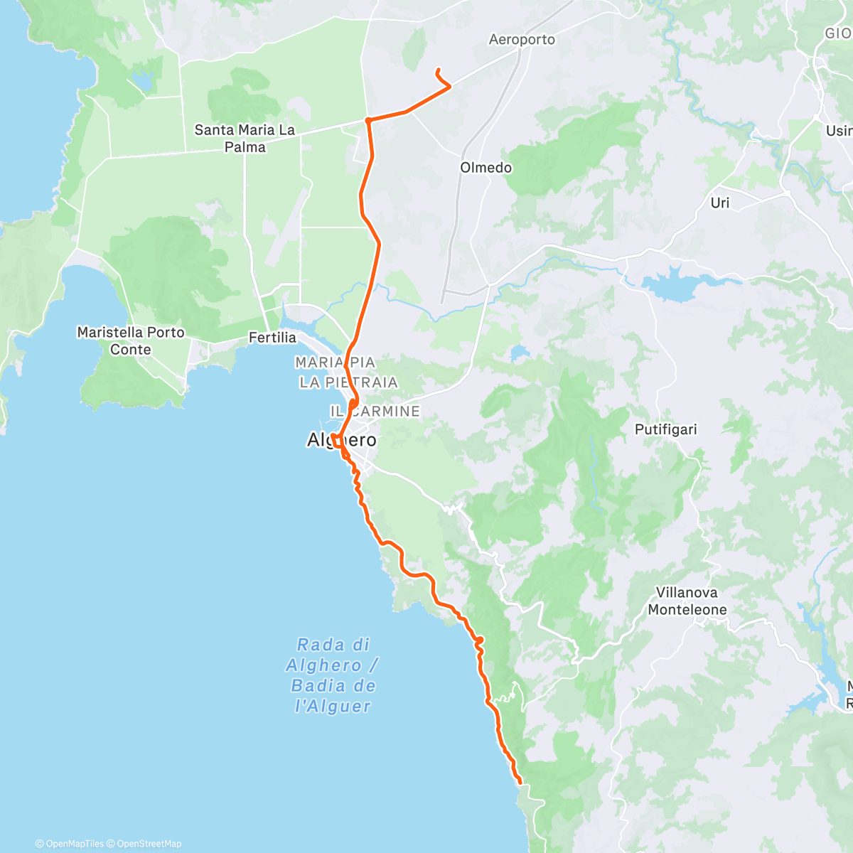 Map of the activity, Alghero 🥰