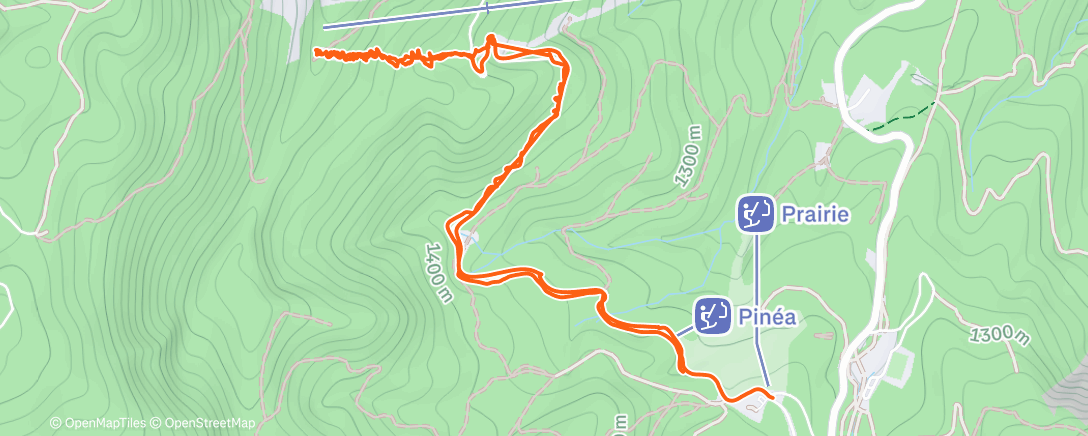 Map of the activity, Lunch Workout