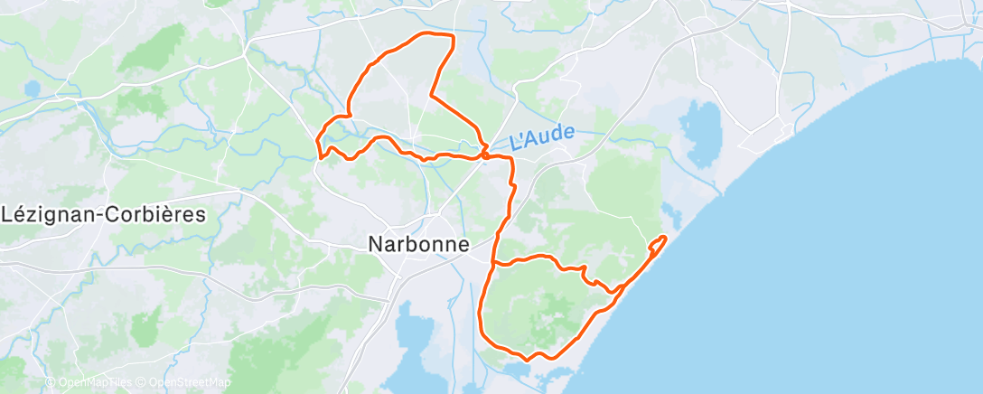 Map of the activity, Sortie vélo le matin