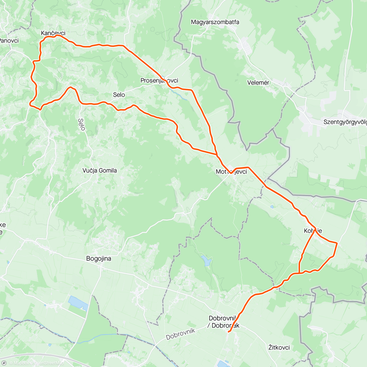 Mapa da atividade, Evening Ride