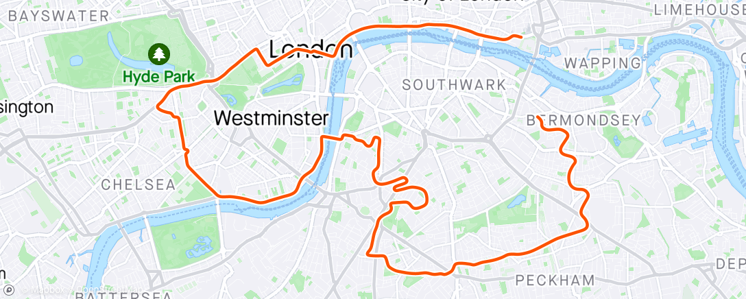 Carte de l'activité Zwift - Greatest London Loop in London